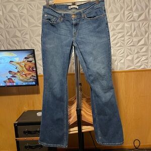 Blue Flare Wide Leg Jeans with Stretch Levi